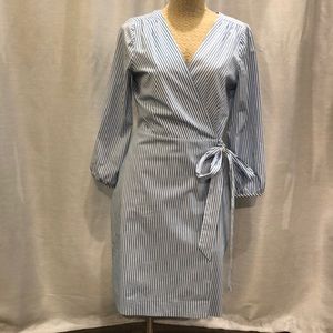 J. Crew Pin Stripe Wrap Dress
